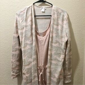 VENUS Soft Pink and Cream Cardigan Set